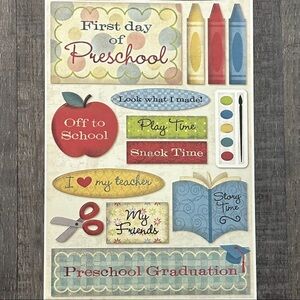 💞 New First Day of Preschool Scrapbook Craft Stickers